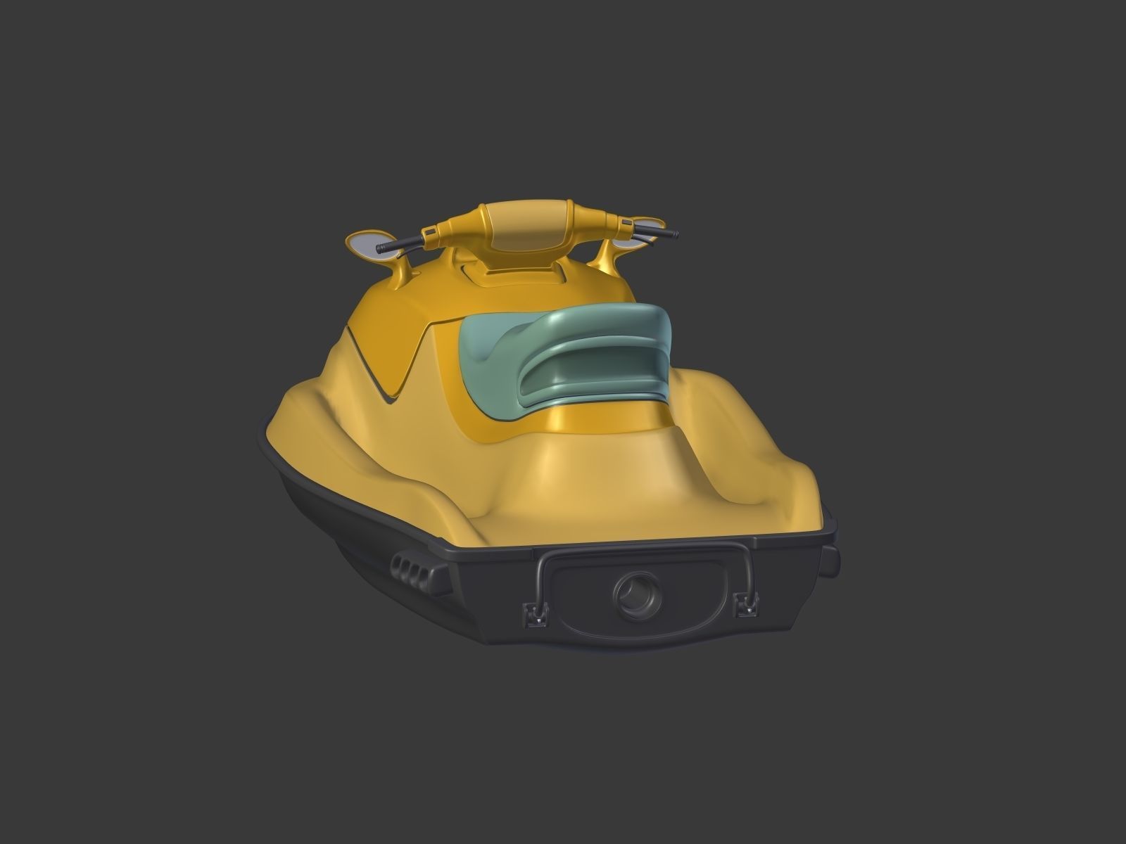 Cartoon Jet Ski Low-poly 3D model_9