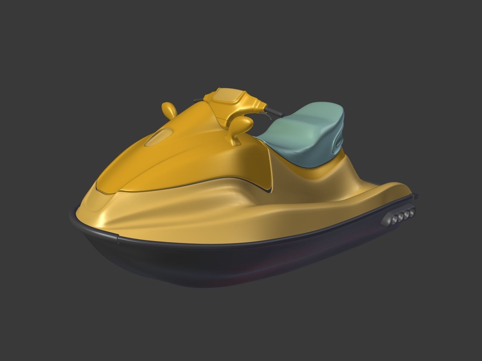 Cartoon Jet Ski Low-poly 3D model_1