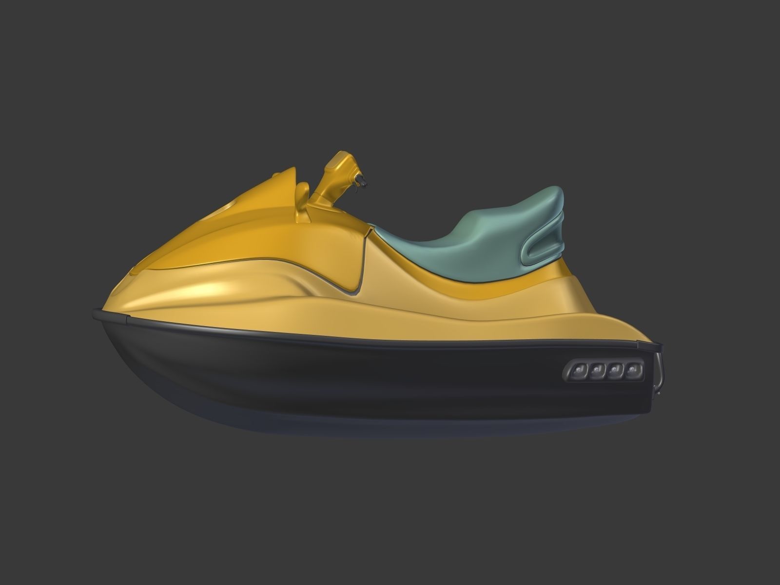 Cartoon Jet Ski Low-poly 3D model_3