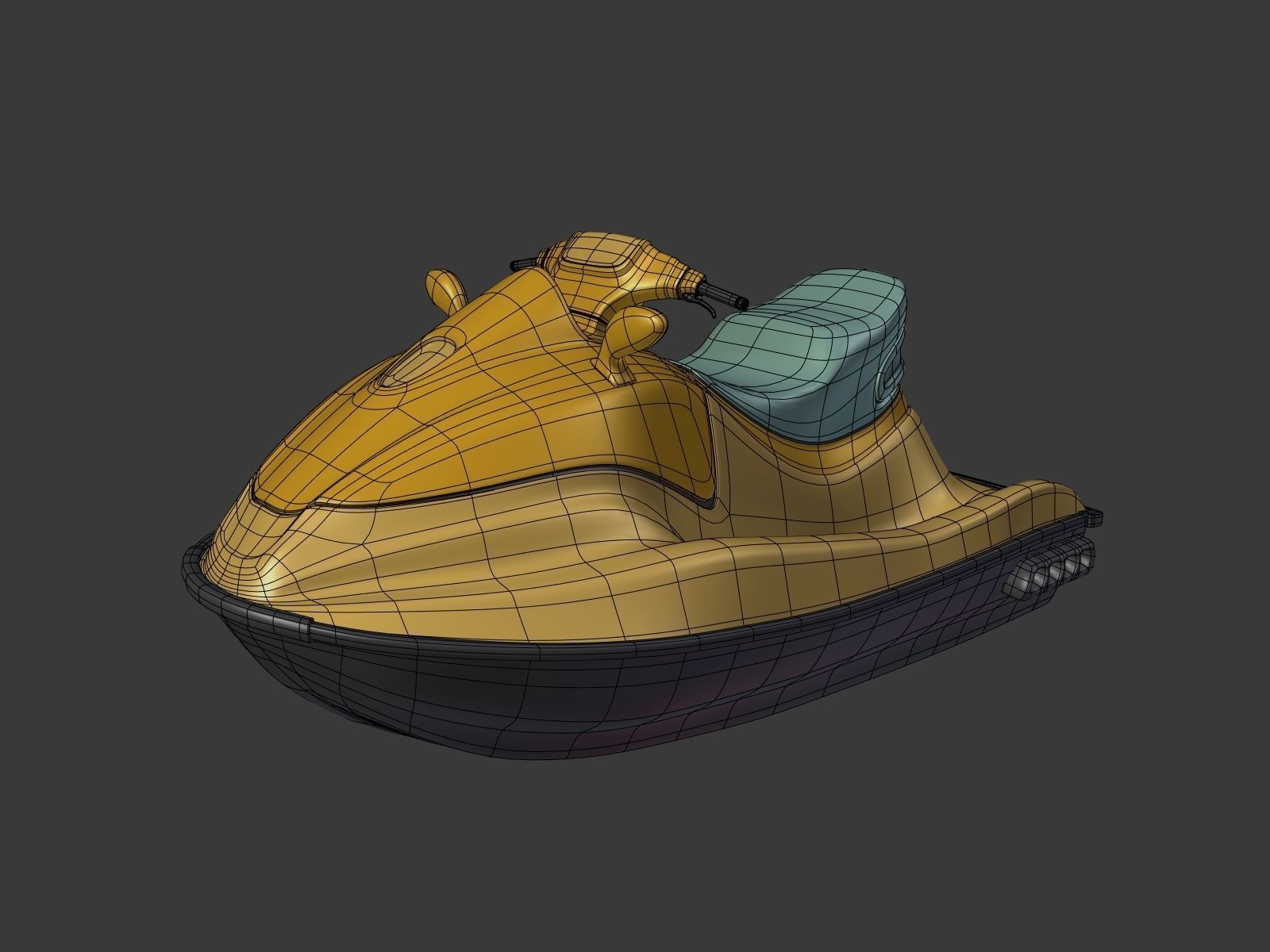 Cartoon Jet Ski Low-poly 3D model_2