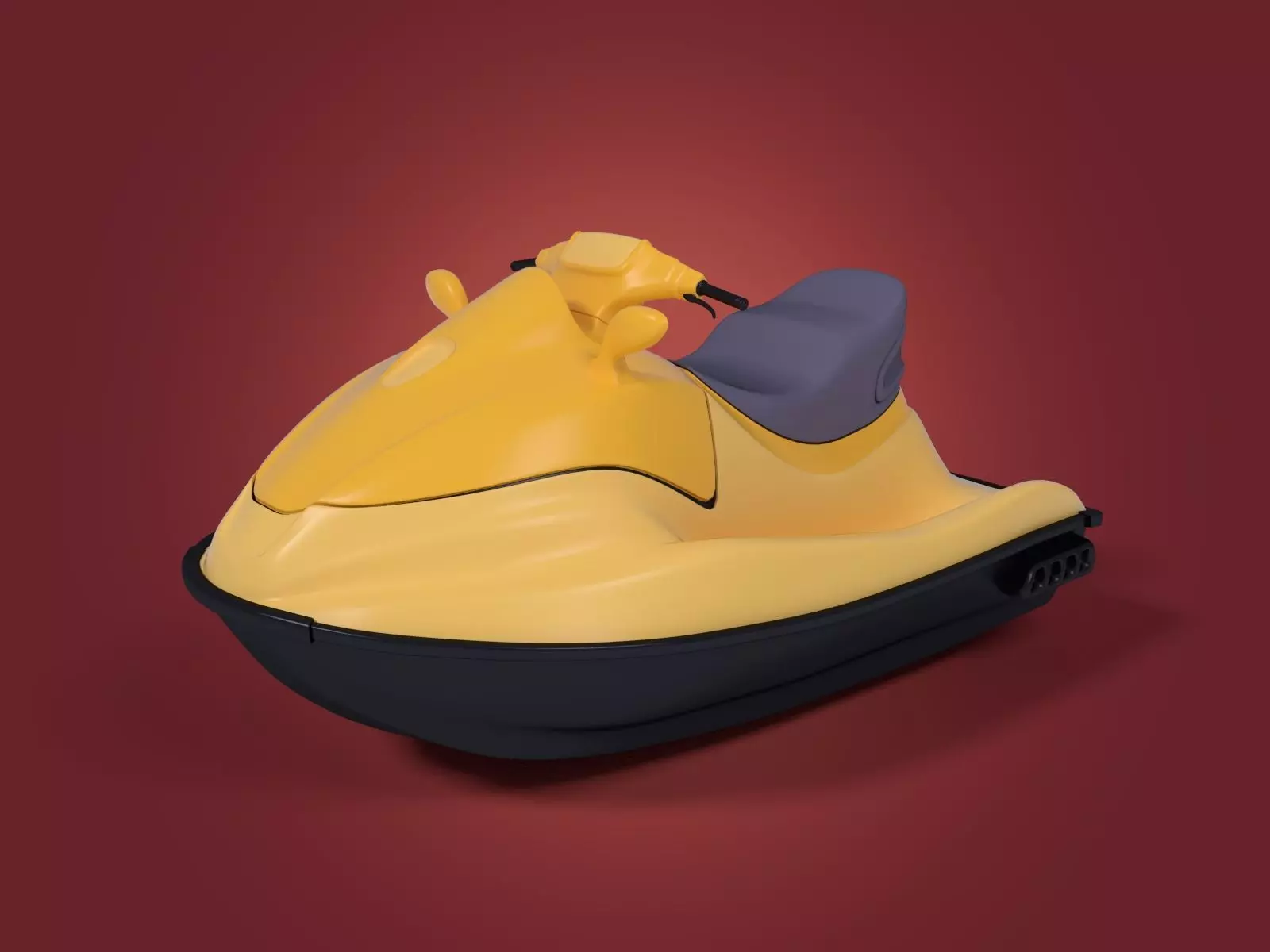 Cartoon Jet Ski Low-poly 3D model_0