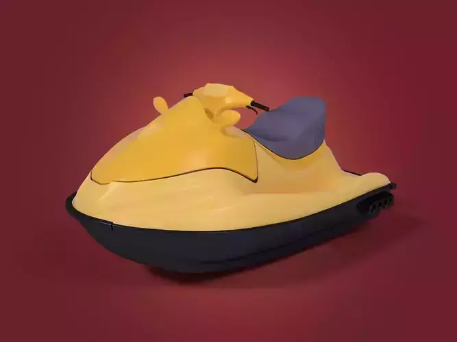 Cartoon Jet Ski Low-poly 3D model