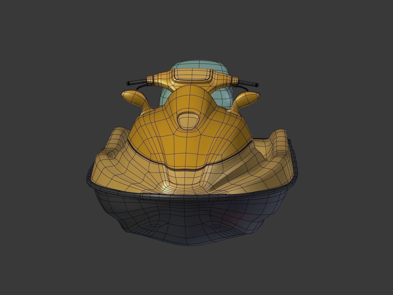 Cartoon Jet Ski Low-poly 3D model_8