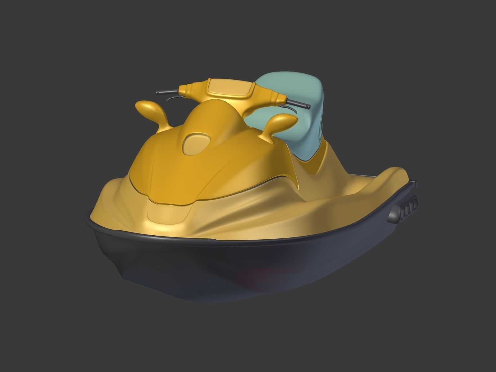 Cartoon Jet Ski Low-poly 3D model_5