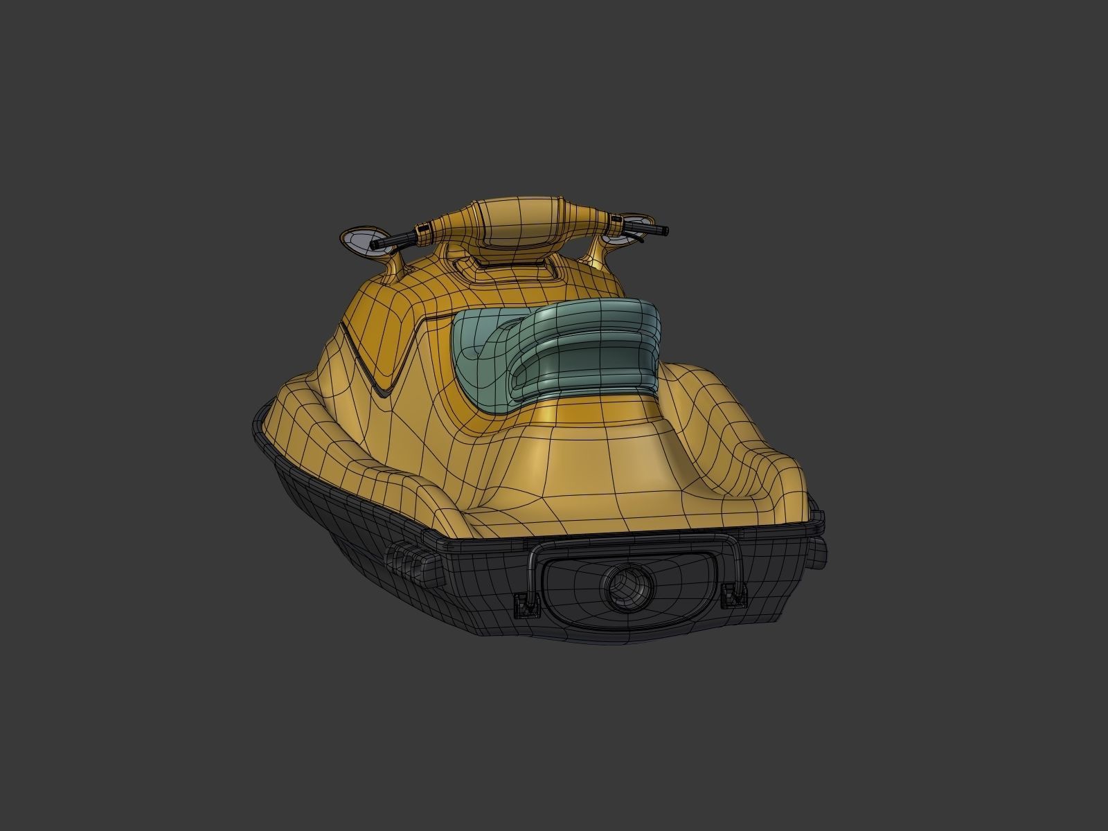 Cartoon Jet Ski Low-poly 3D model_10