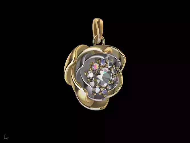 pendant with diamonds and gold