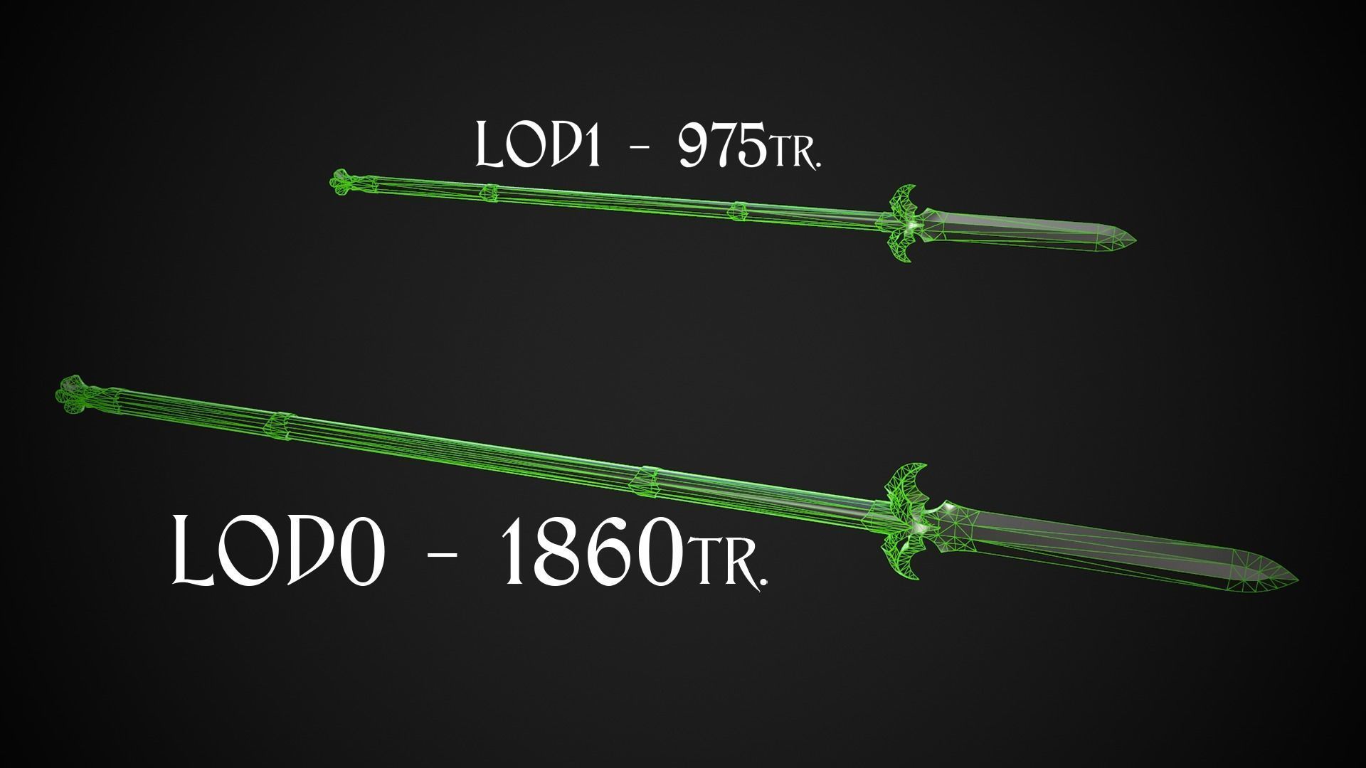 Spear and Glaive A2 Low-poly 3D model_8