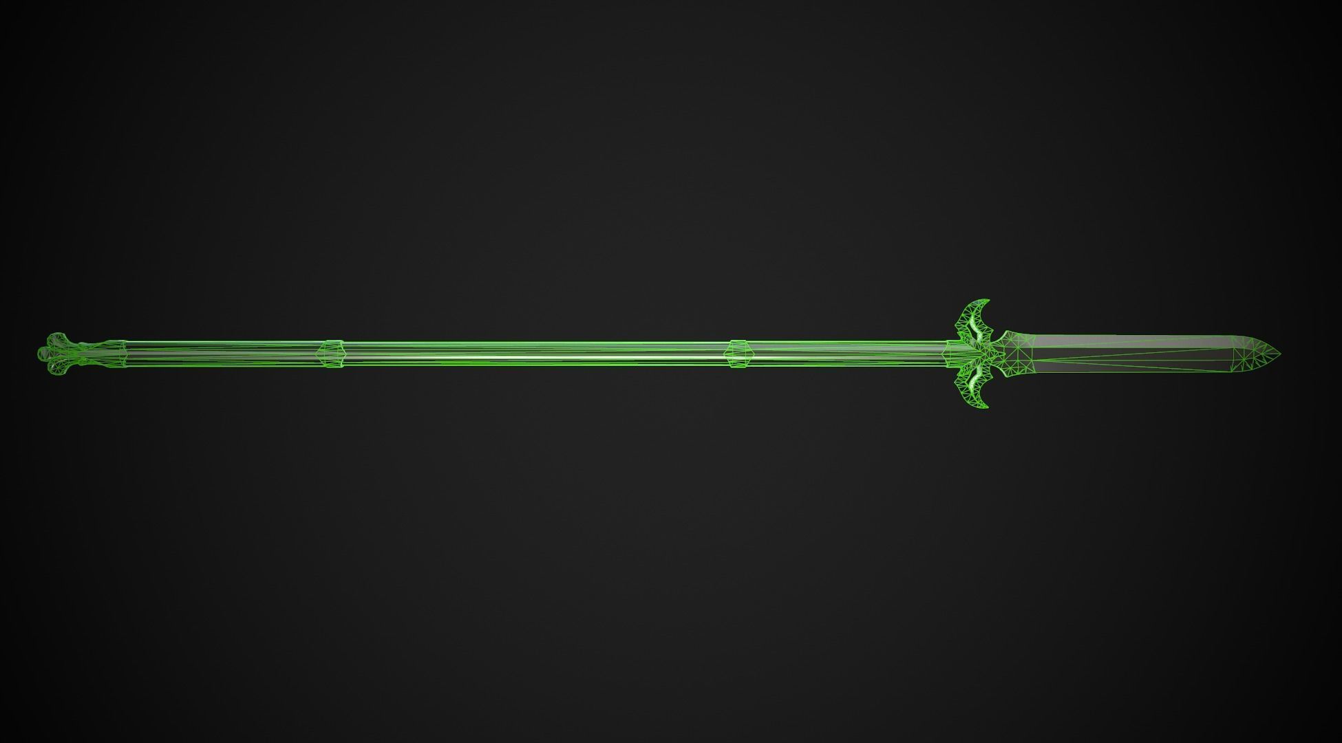 Spear and Glaive A2 Low-poly 3D model_10