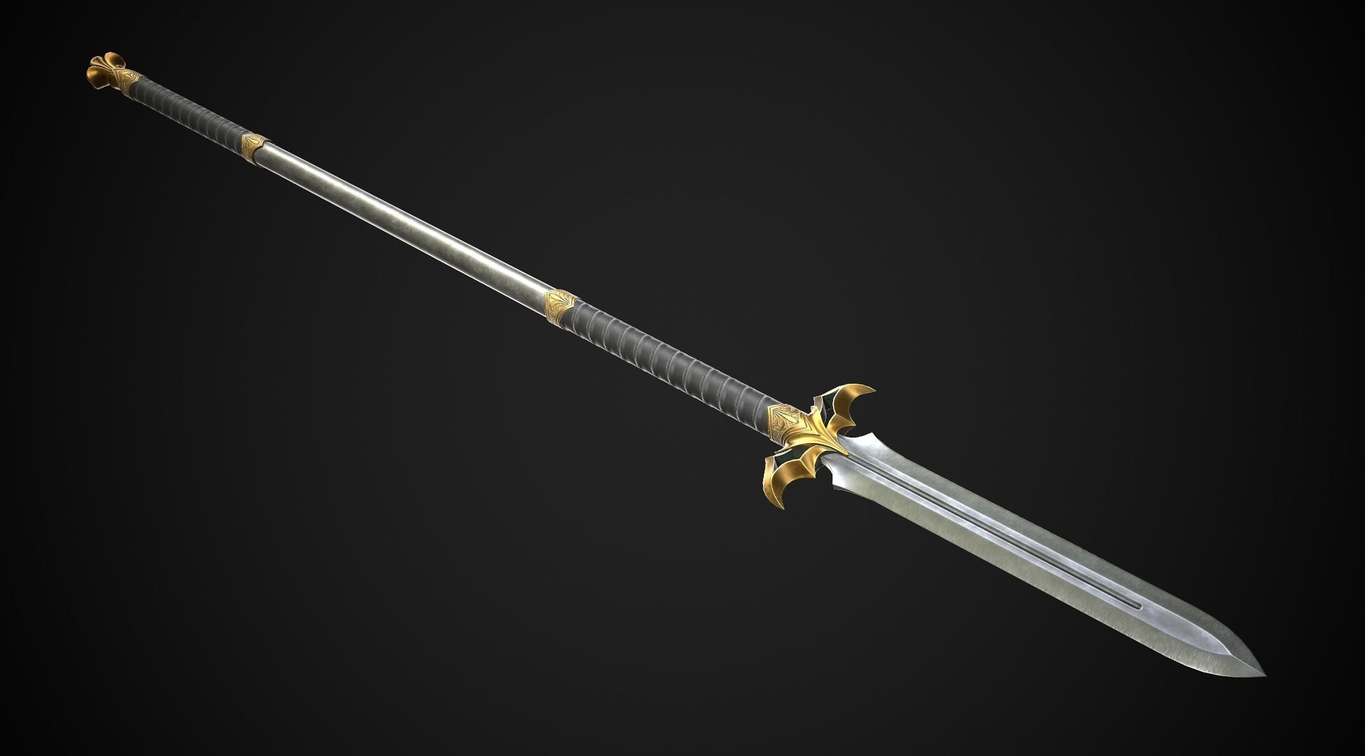 Spear and Glaive A2 Low-poly 3D model_4
