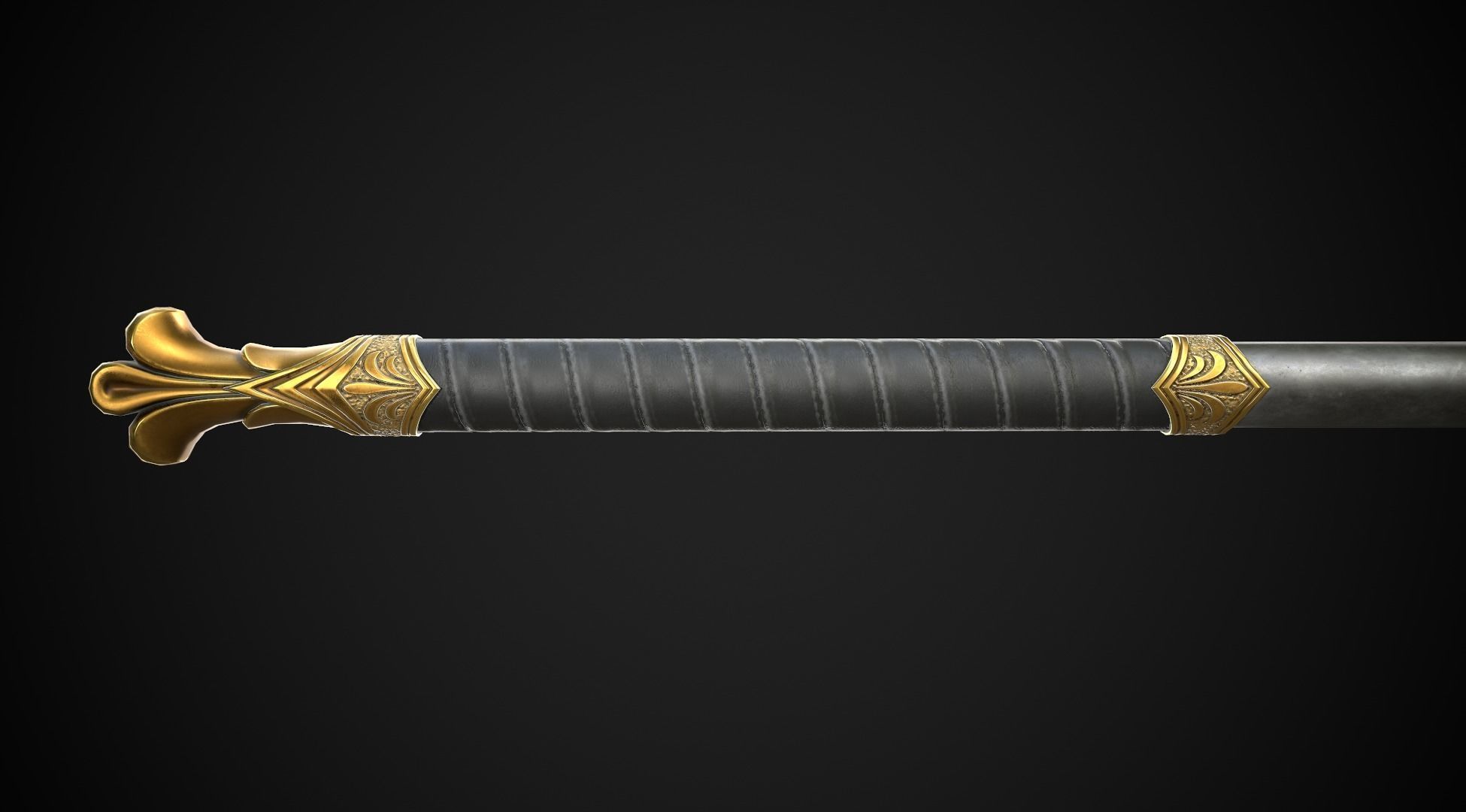 Spear and Glaive A2 Low-poly 3D model_7