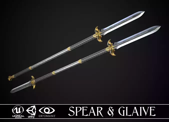 Spear and Glaive A2 Low-poly 3D model
