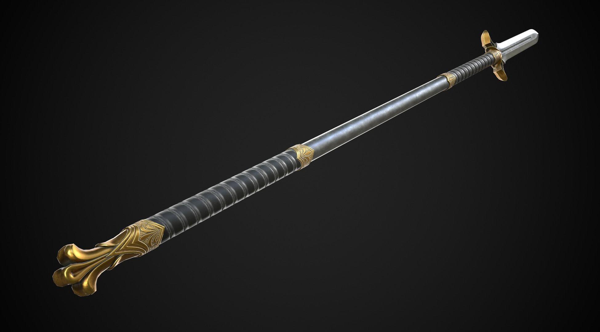 Spear and Glaive A2 Low-poly 3D model_5