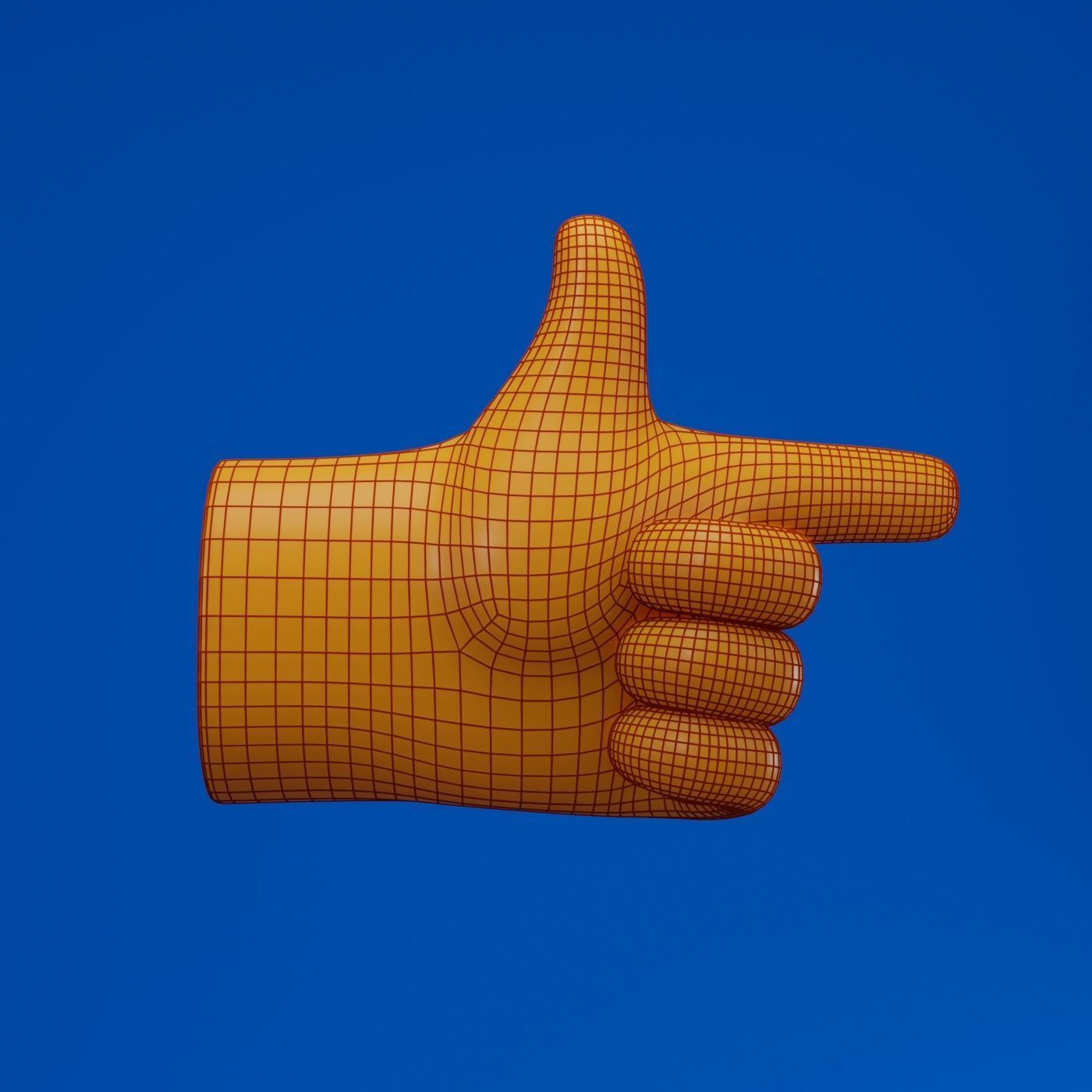 Backhand Index Finger Pointing 3D model_12