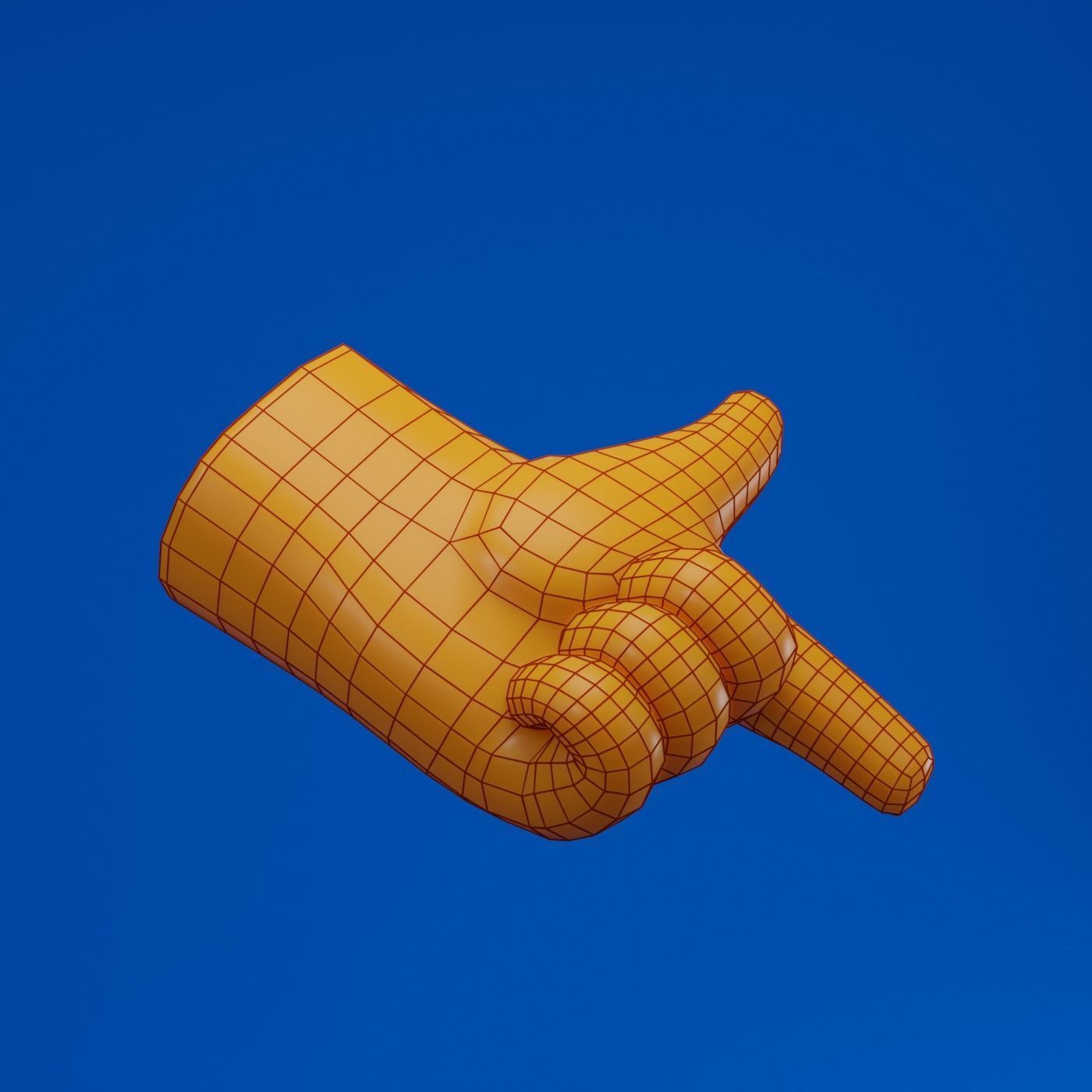 Backhand Index Finger Pointing 3D model_7