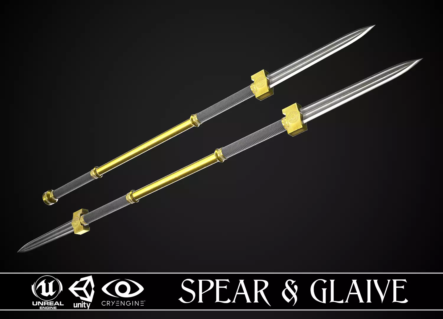 Spear and Glaive A4 Low-poly 3D model