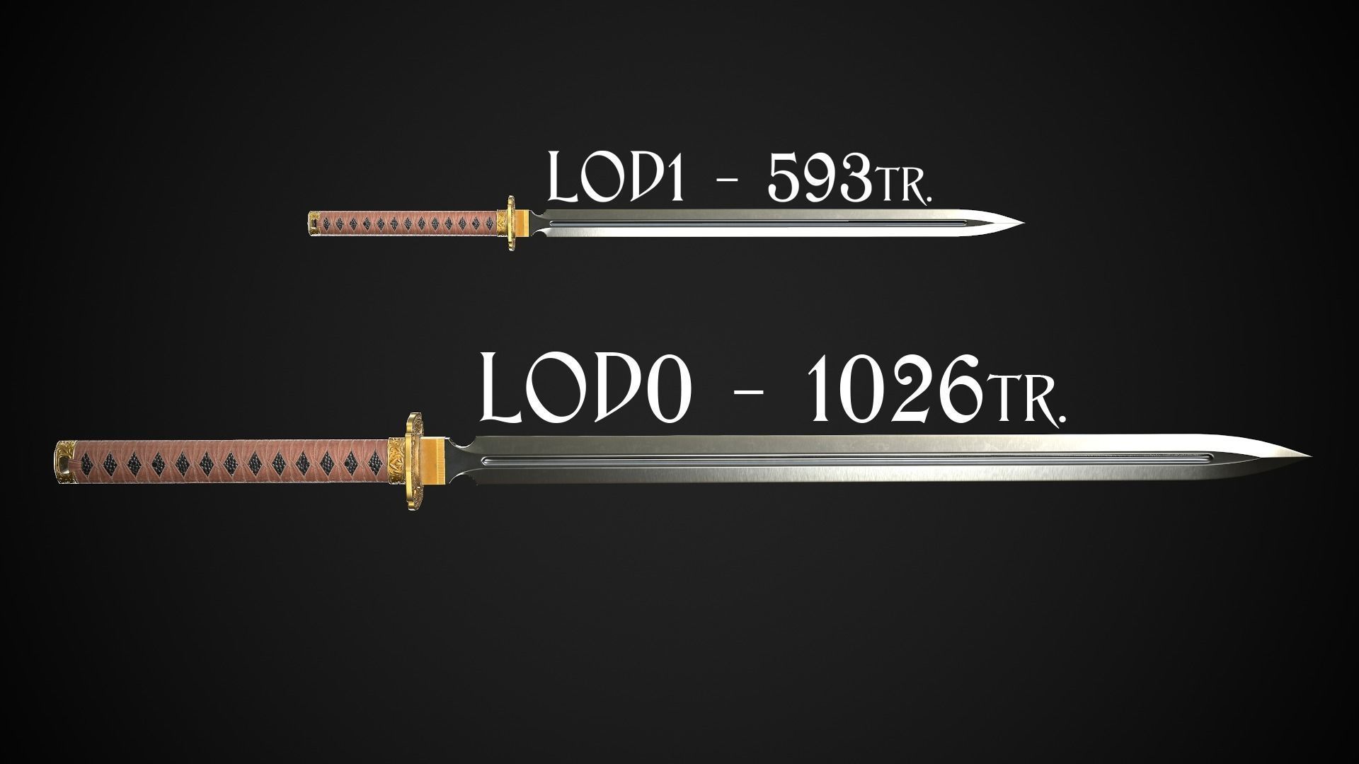 Melee Weapon Set A1 3D Model Collection_10