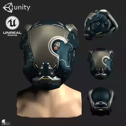 SCIFI HELMET 06 - 3D Asset Game Model PBR Mid-poly 3D model Free low-poly 3D model