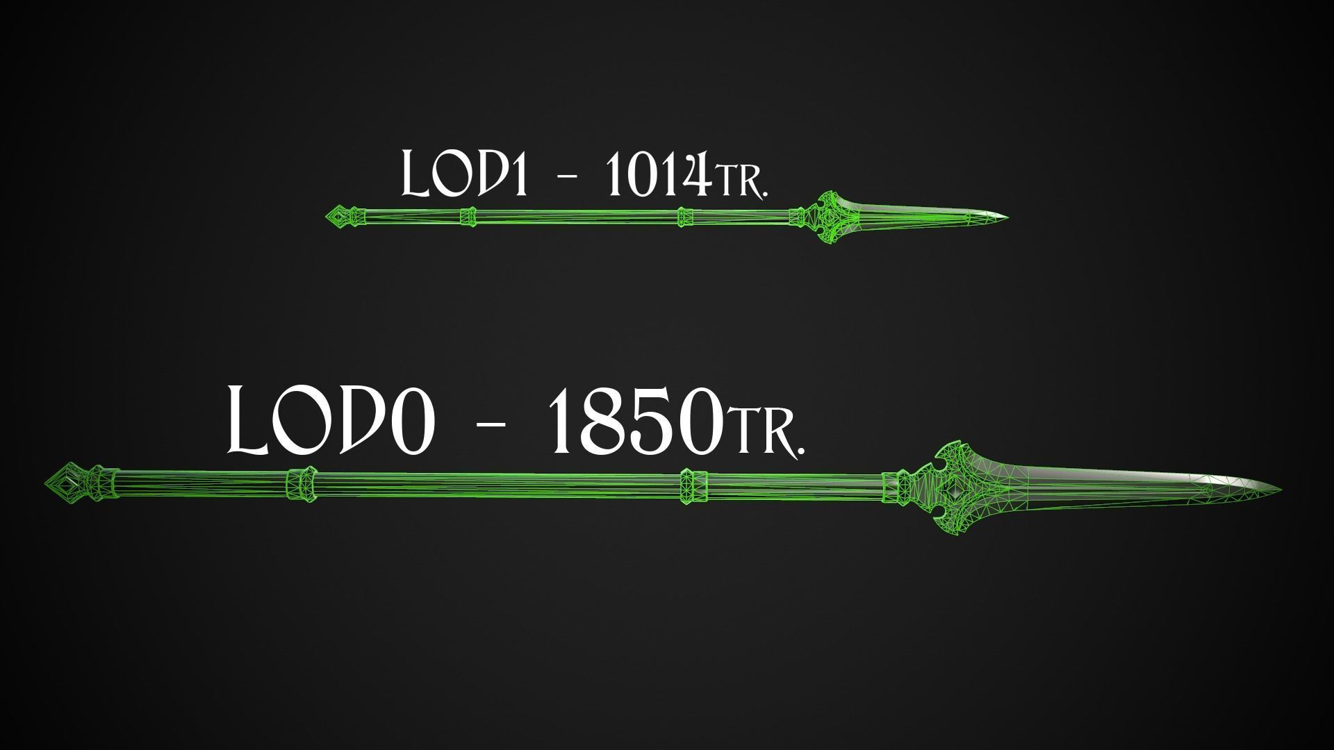 Melee Weapon Set A3 3D Model Collection_27