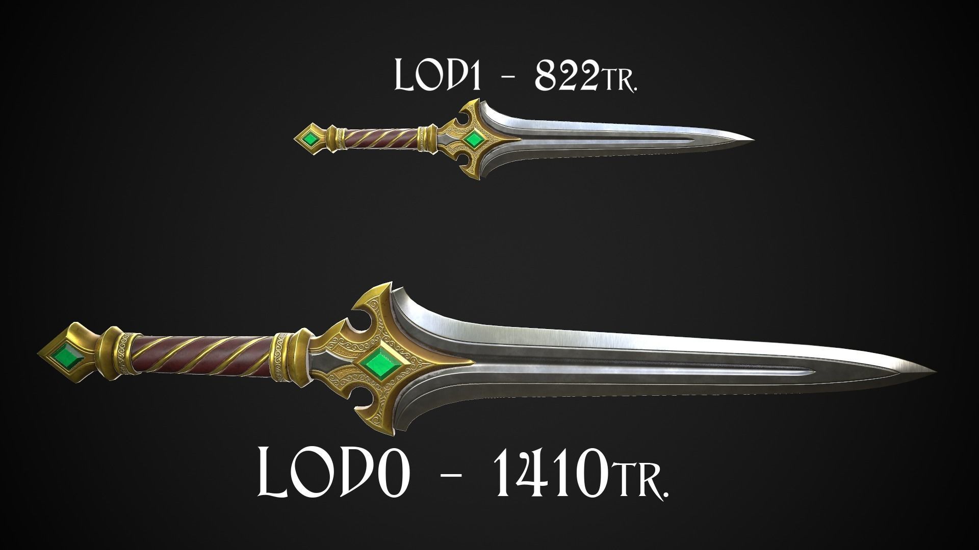 Melee Weapon Set A3 3D Model Collection_1