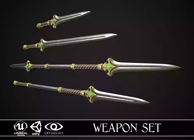 Melee Weapon Set A3 3D Model Collection