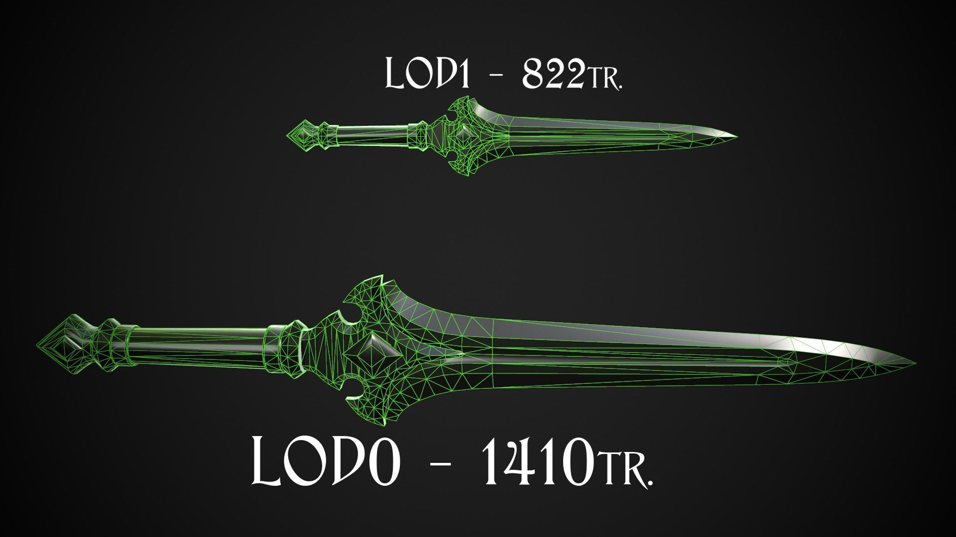 Melee Weapon Set A3 3D Model Collection_6