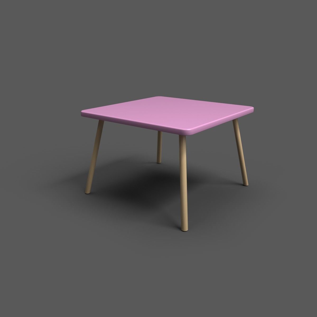 Squar Kids Table Low-poly 3D model_36