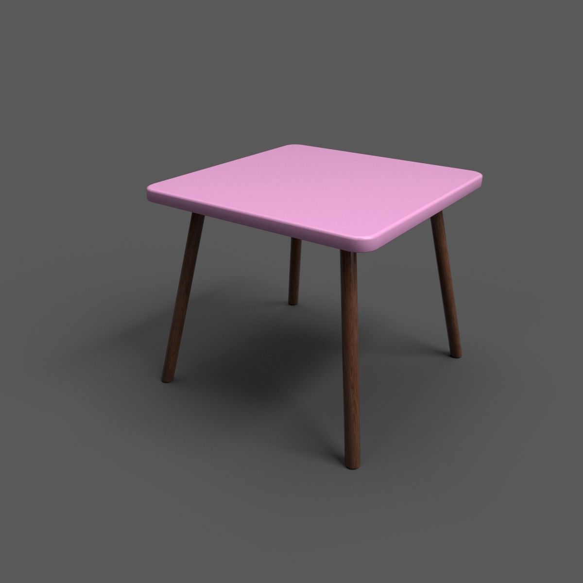 Squar Kids Table Low-poly 3D model_23