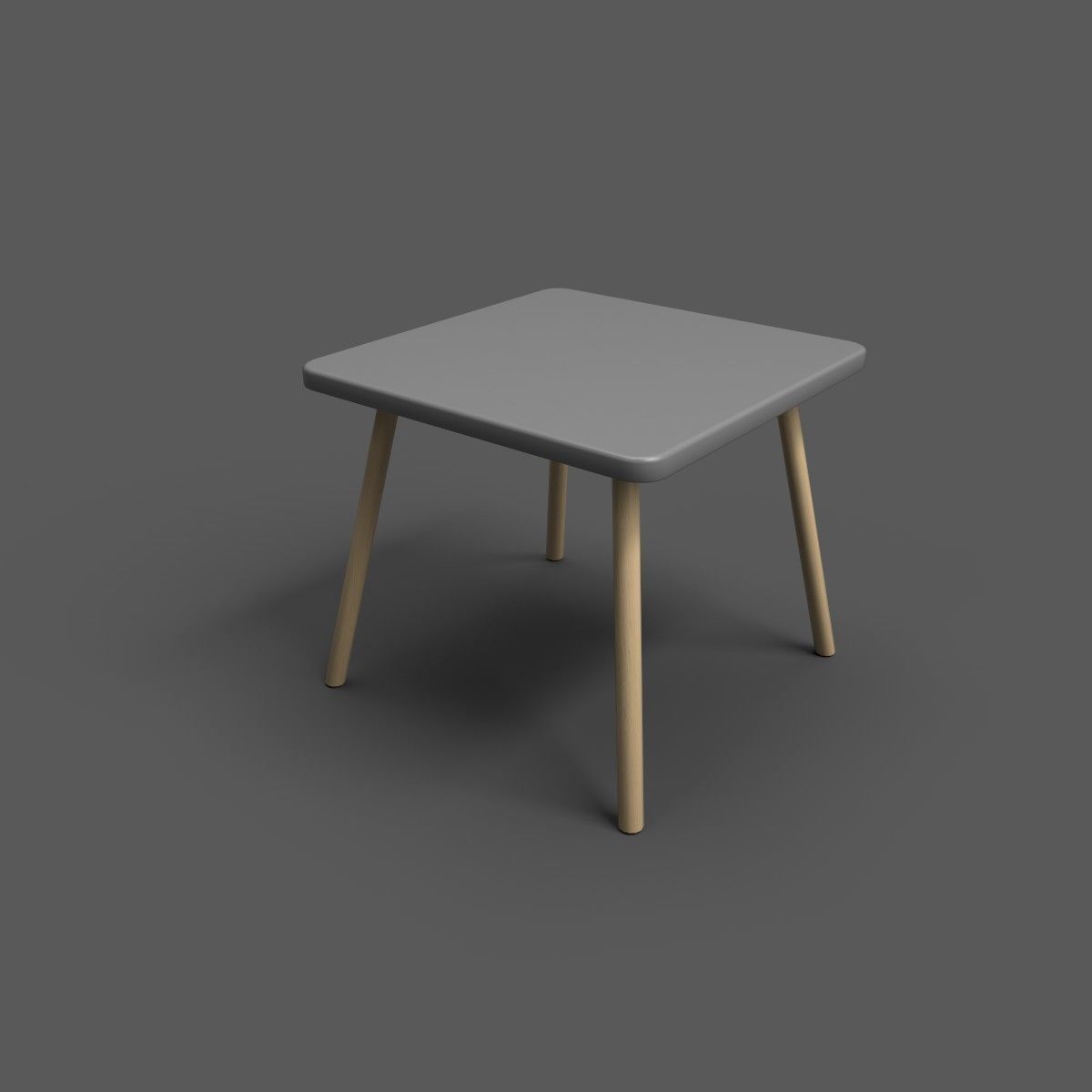 Squar Kids Table Low-poly 3D model_28