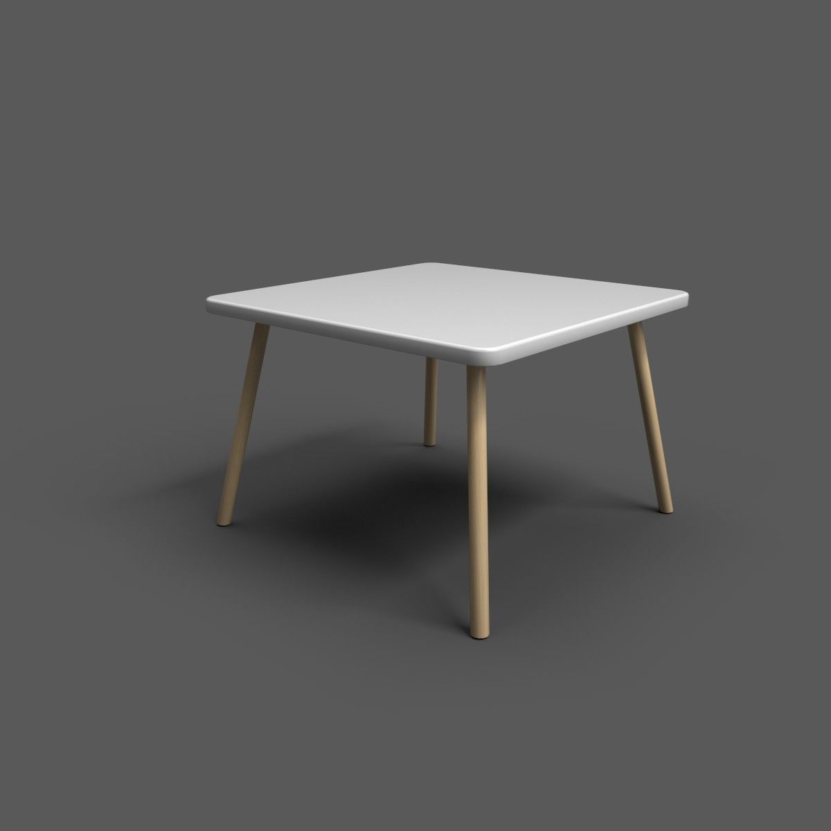 Squar Kids Table Low-poly 3D model_35