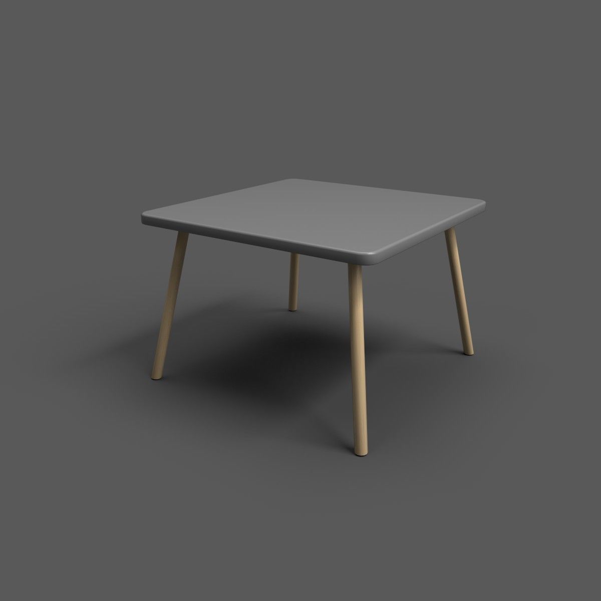 Squar Kids Table Low-poly 3D model_37