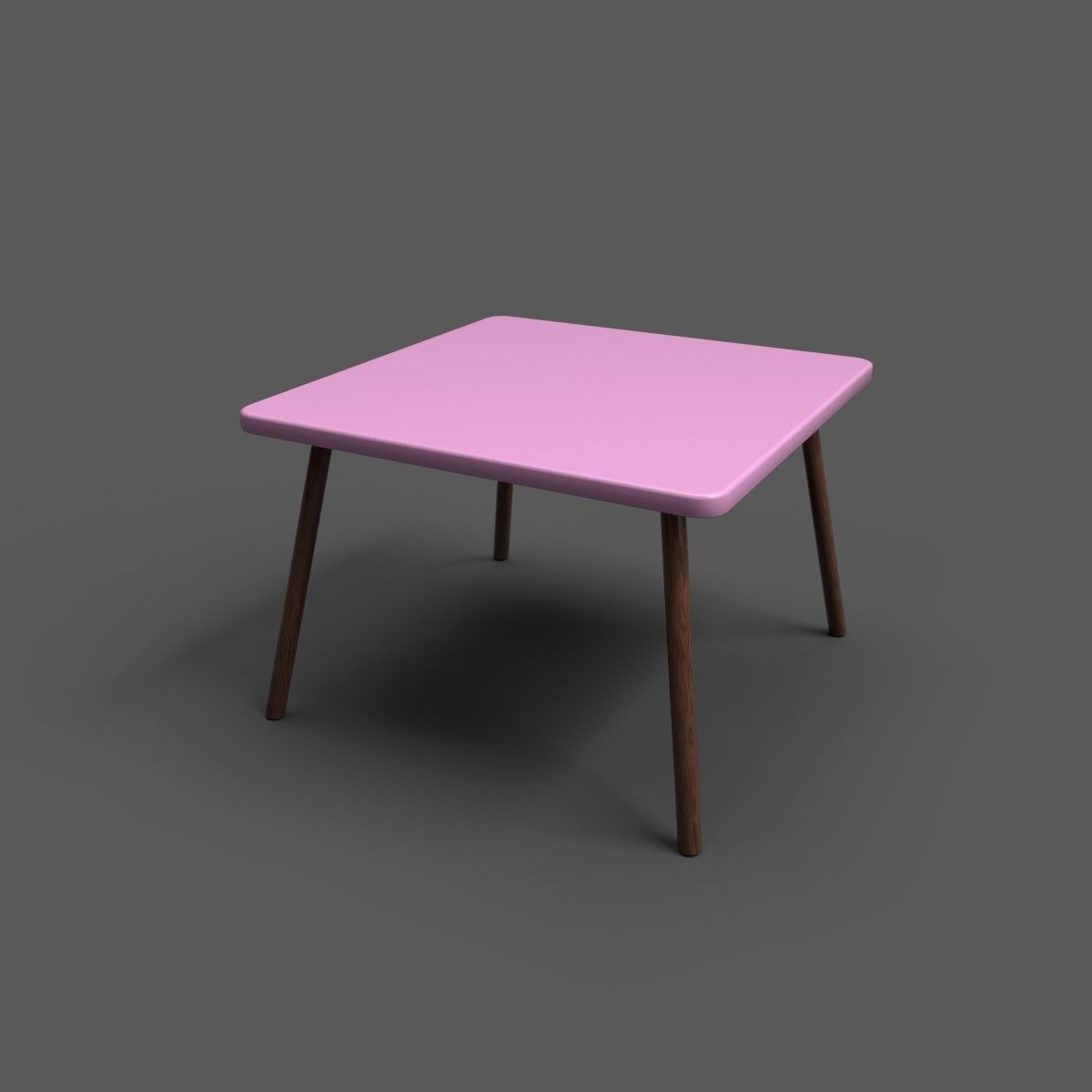 Squar Kids Table Low-poly 3D model_32
