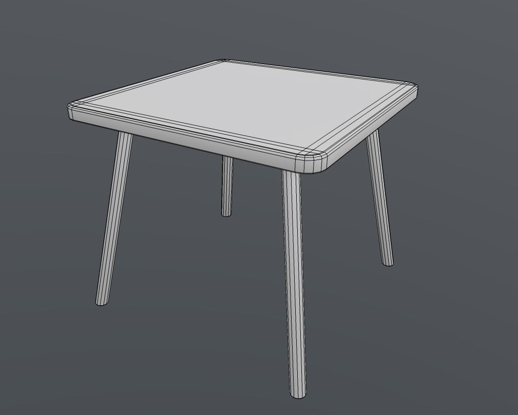 Squar Kids Table Low-poly 3D model_20
