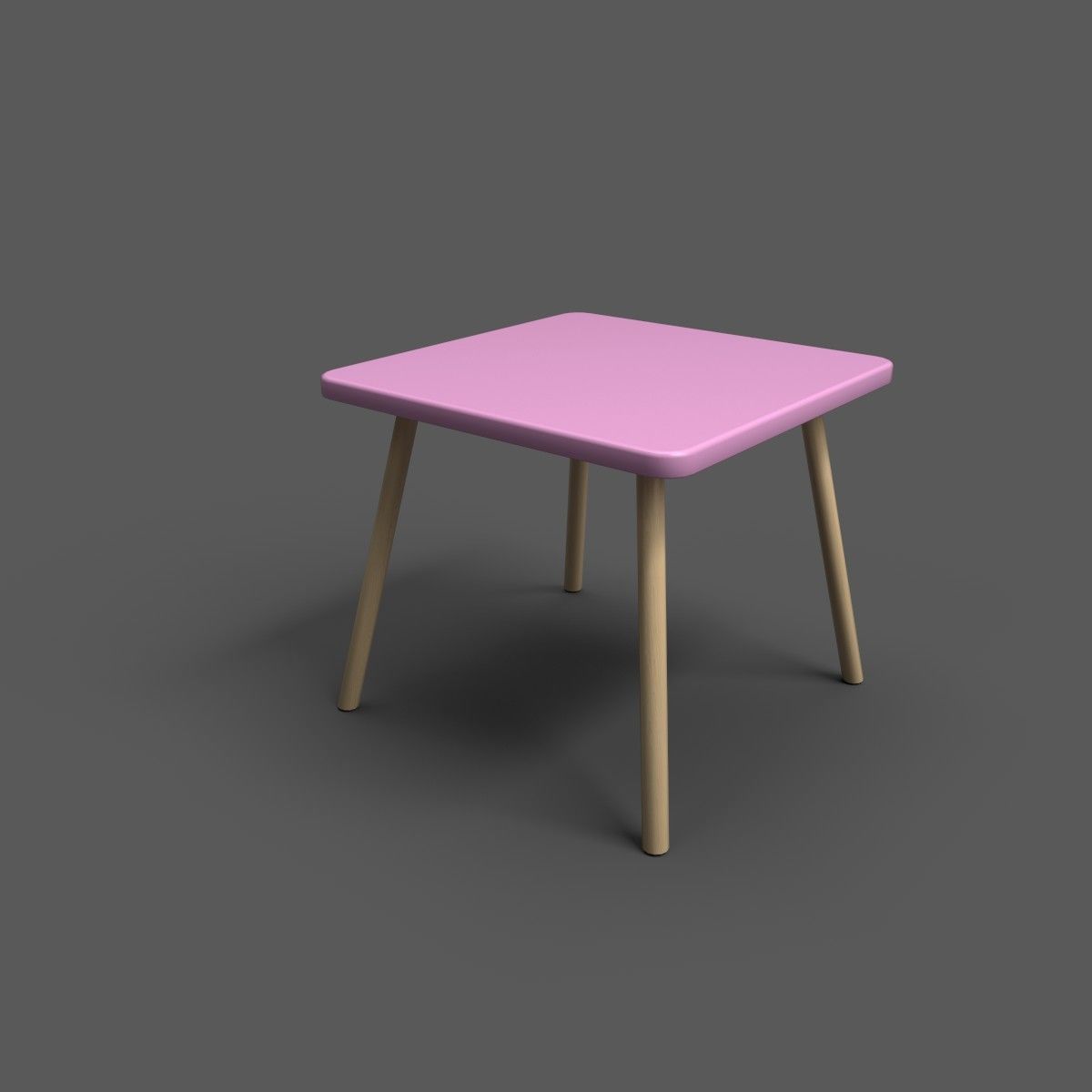 Squar Kids Table Low-poly 3D model_27