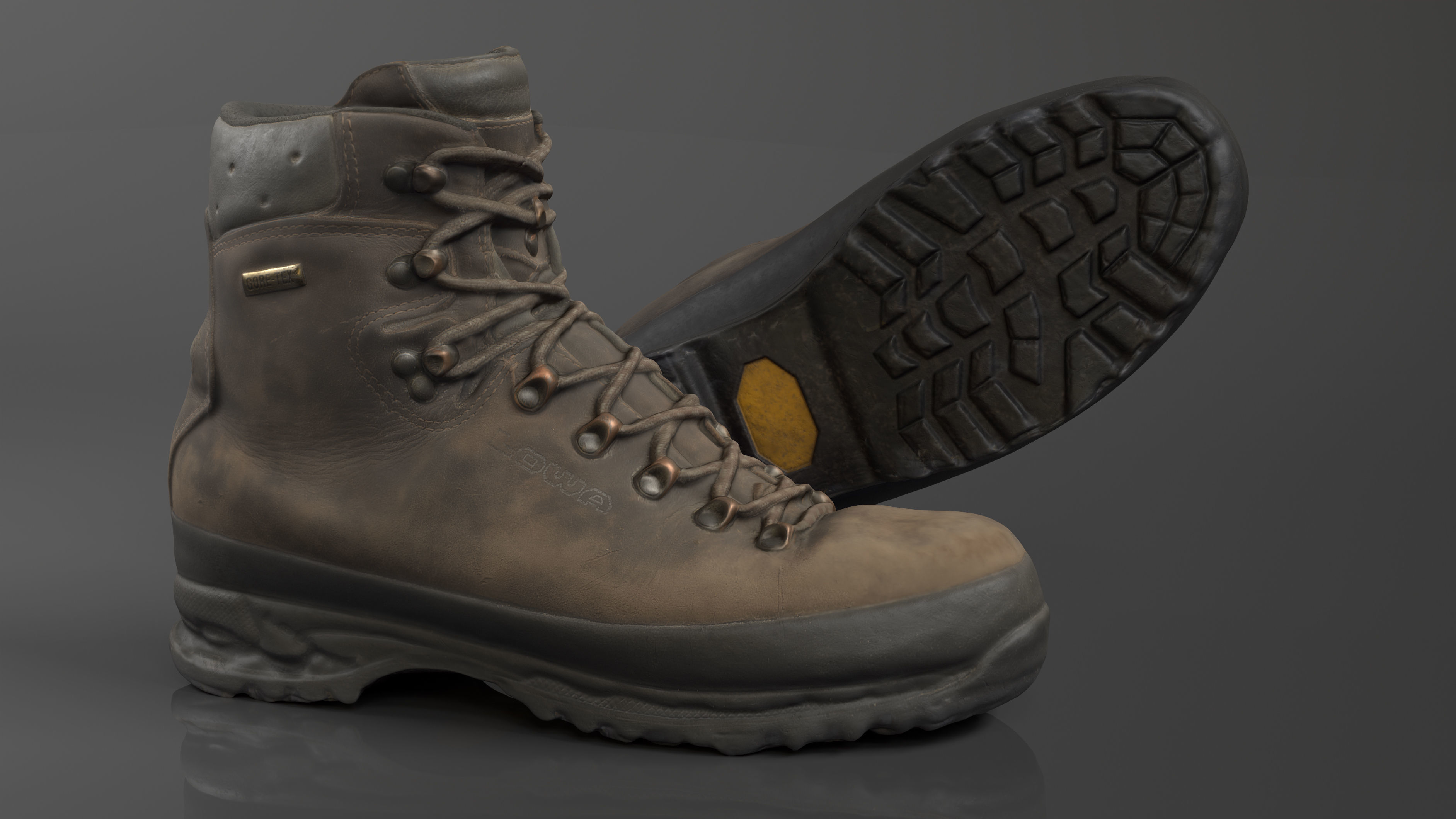 Mountain Boots Low-poly 3D model_3