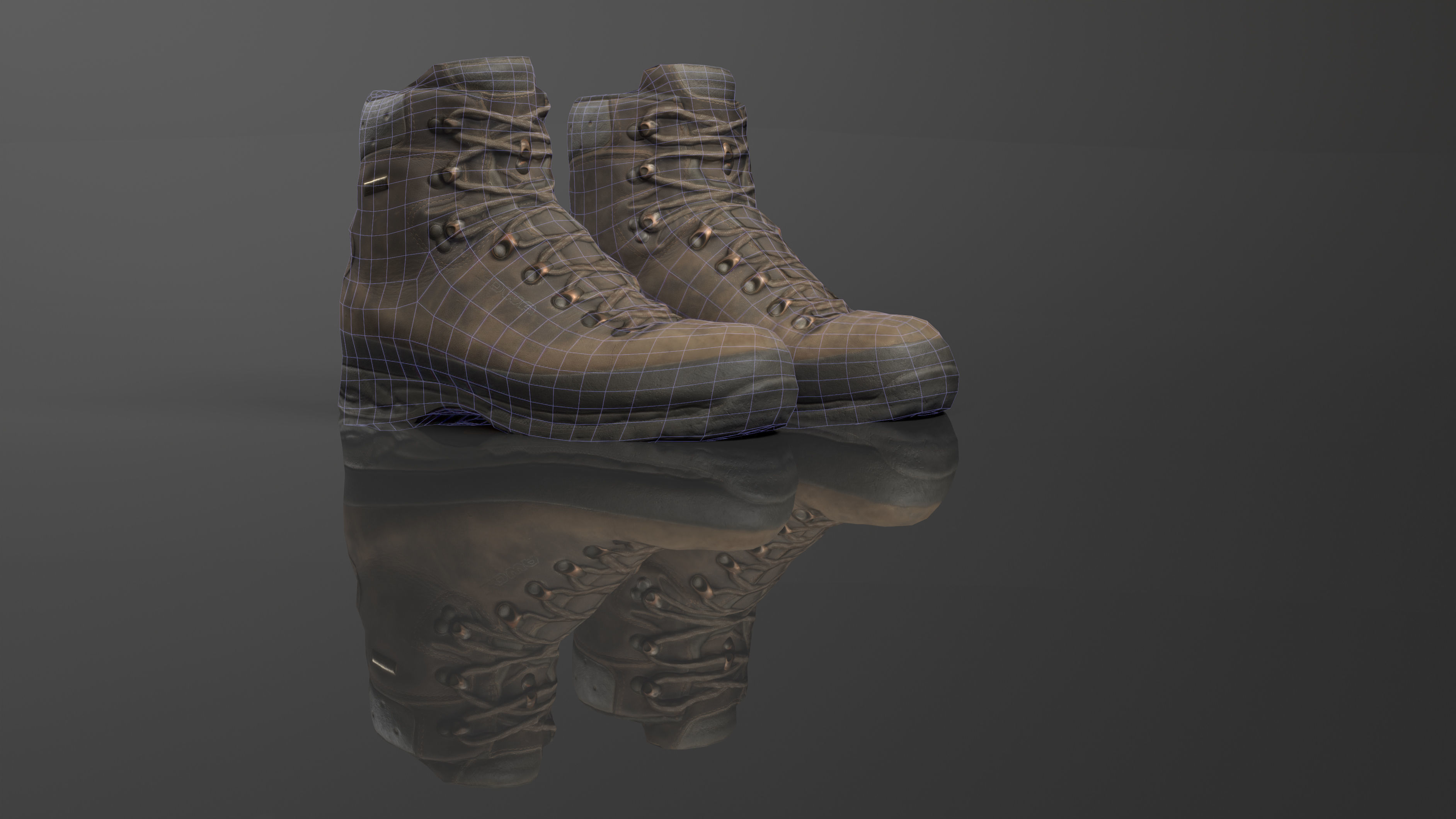 Mountain Boots Low-poly 3D model_4