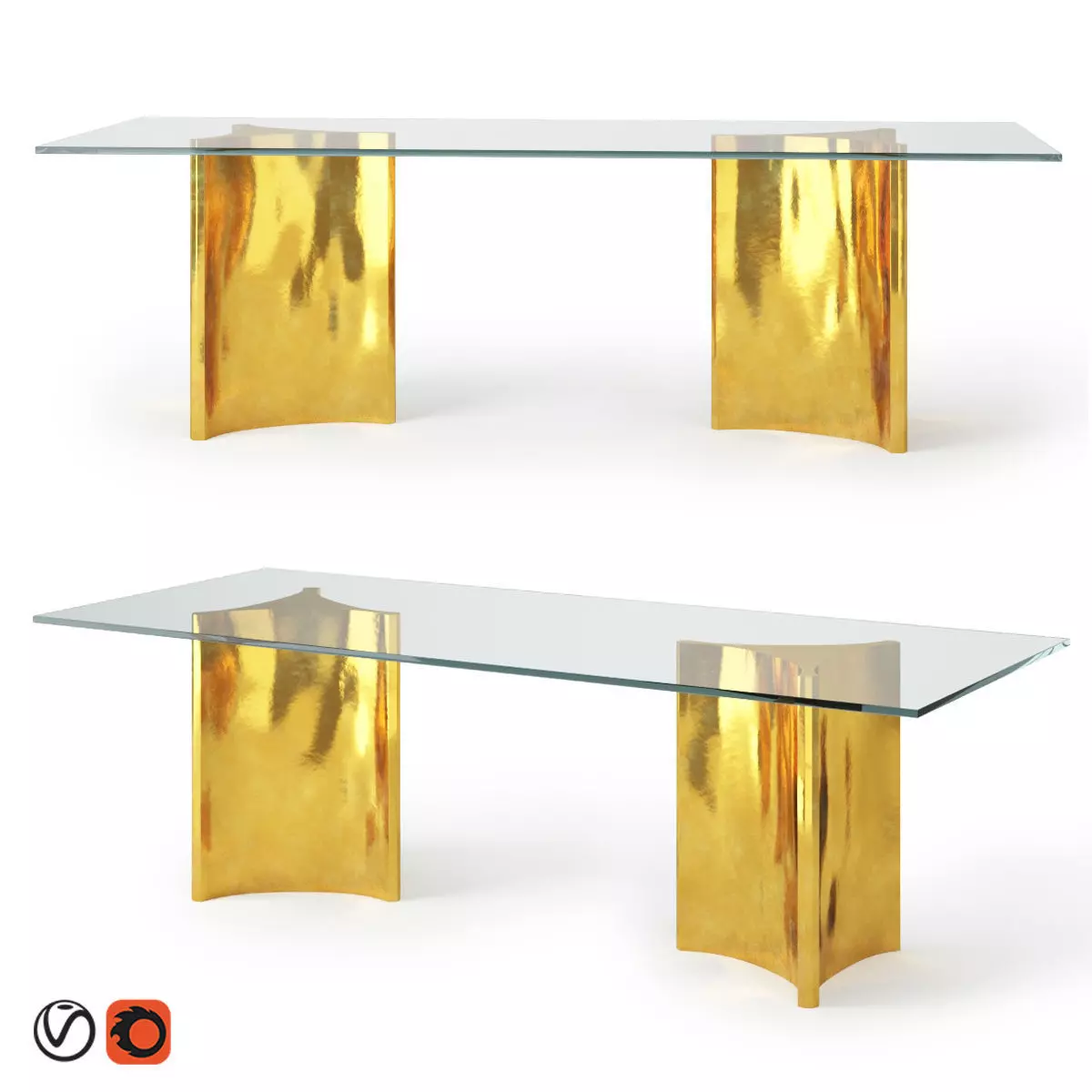 Restoration Hardware Dalton Rectangular Dining Table 3D model_0