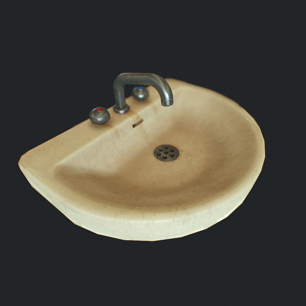 Sink v2 Low-poly 3D model_8