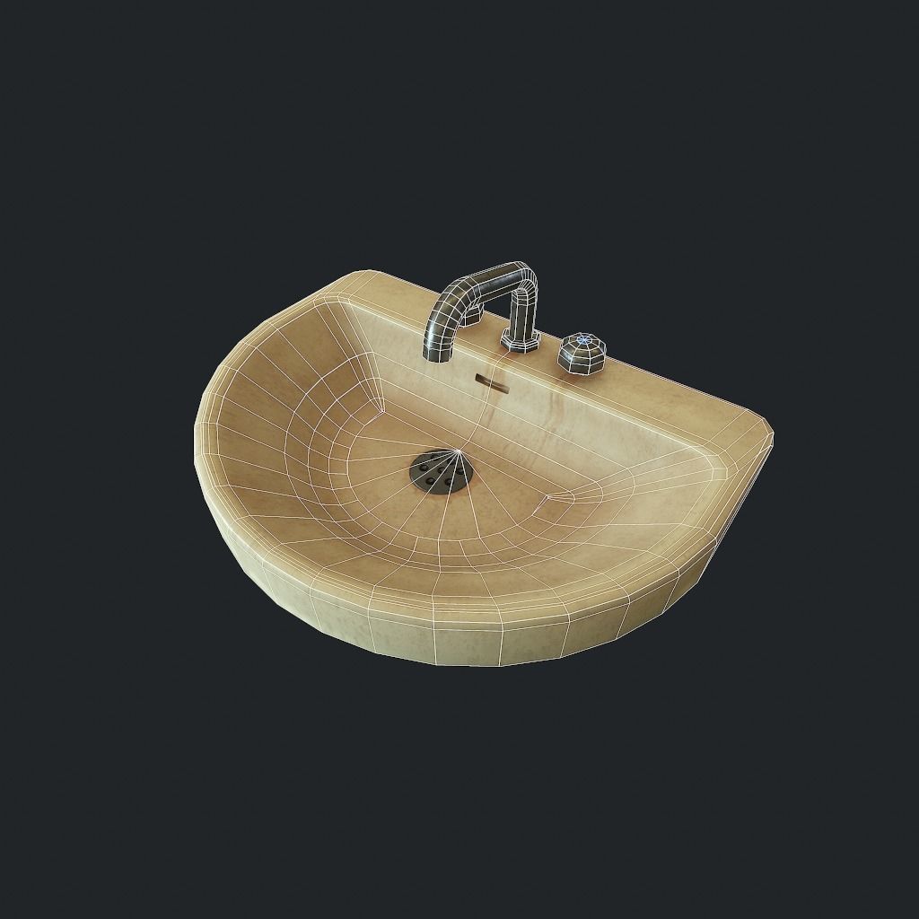 Sink v2 Low-poly 3D model_10