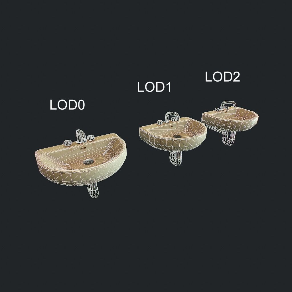 Sink v2 Low-poly 3D model_13