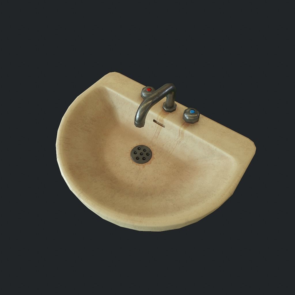 Sink v2 Low-poly 3D model_6