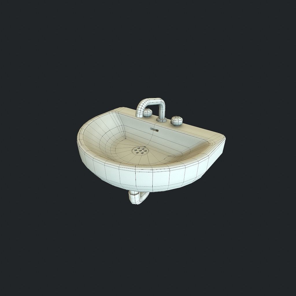 Sink v2 Low-poly 3D model_15