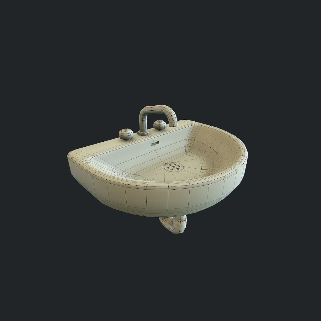 Sink v2 Low-poly 3D model_14