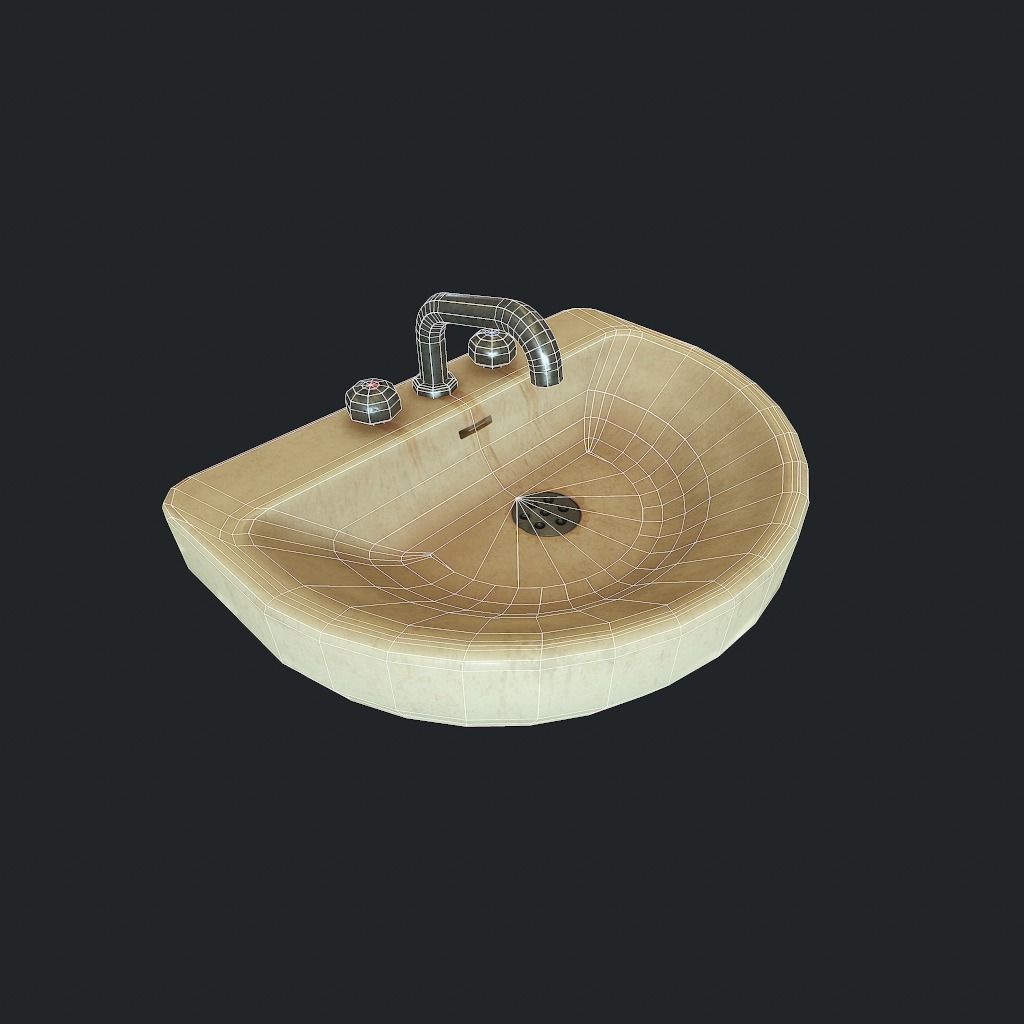 Sink v2 Low-poly 3D model_9