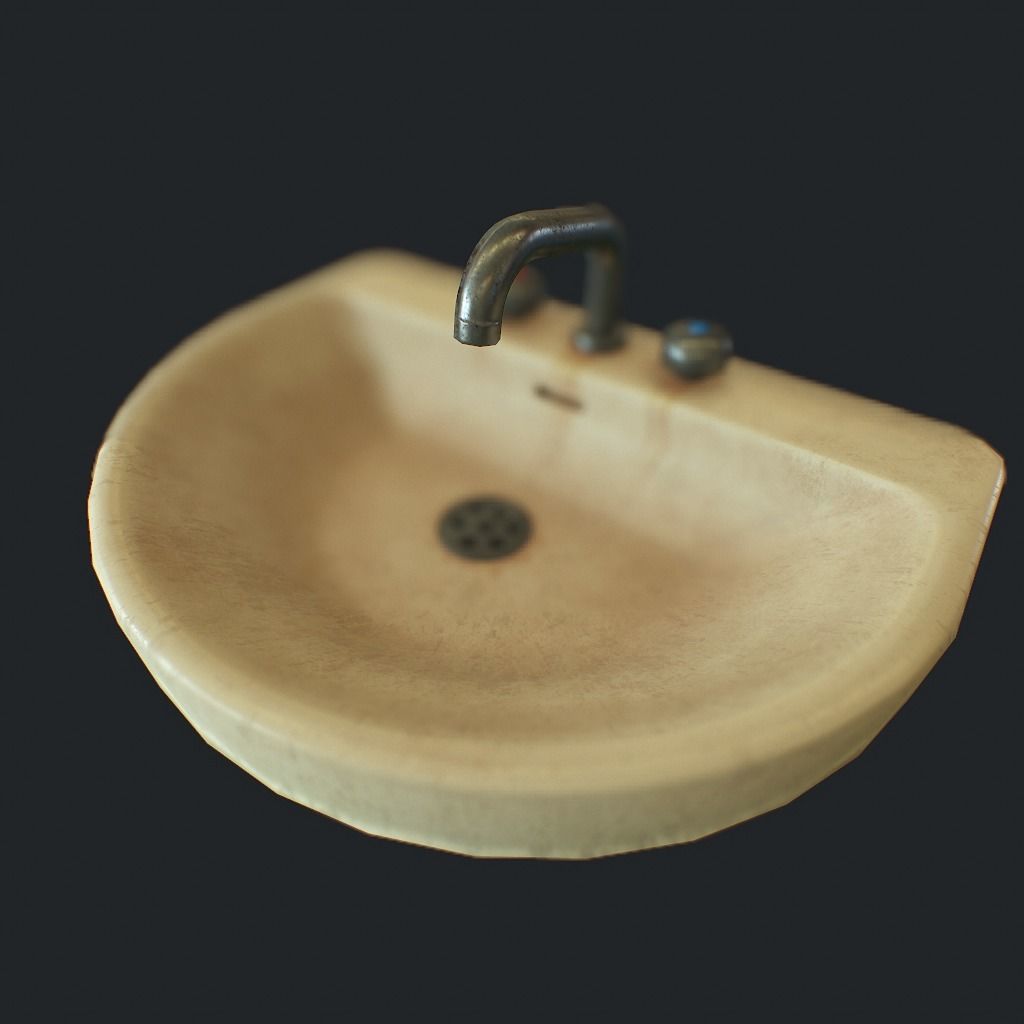 Sink v2 Low-poly 3D model_7