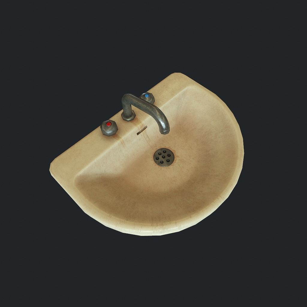 Sink v2 Low-poly 3D model_5