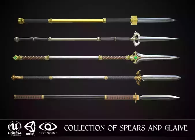 Collection of Spears and Glaive 