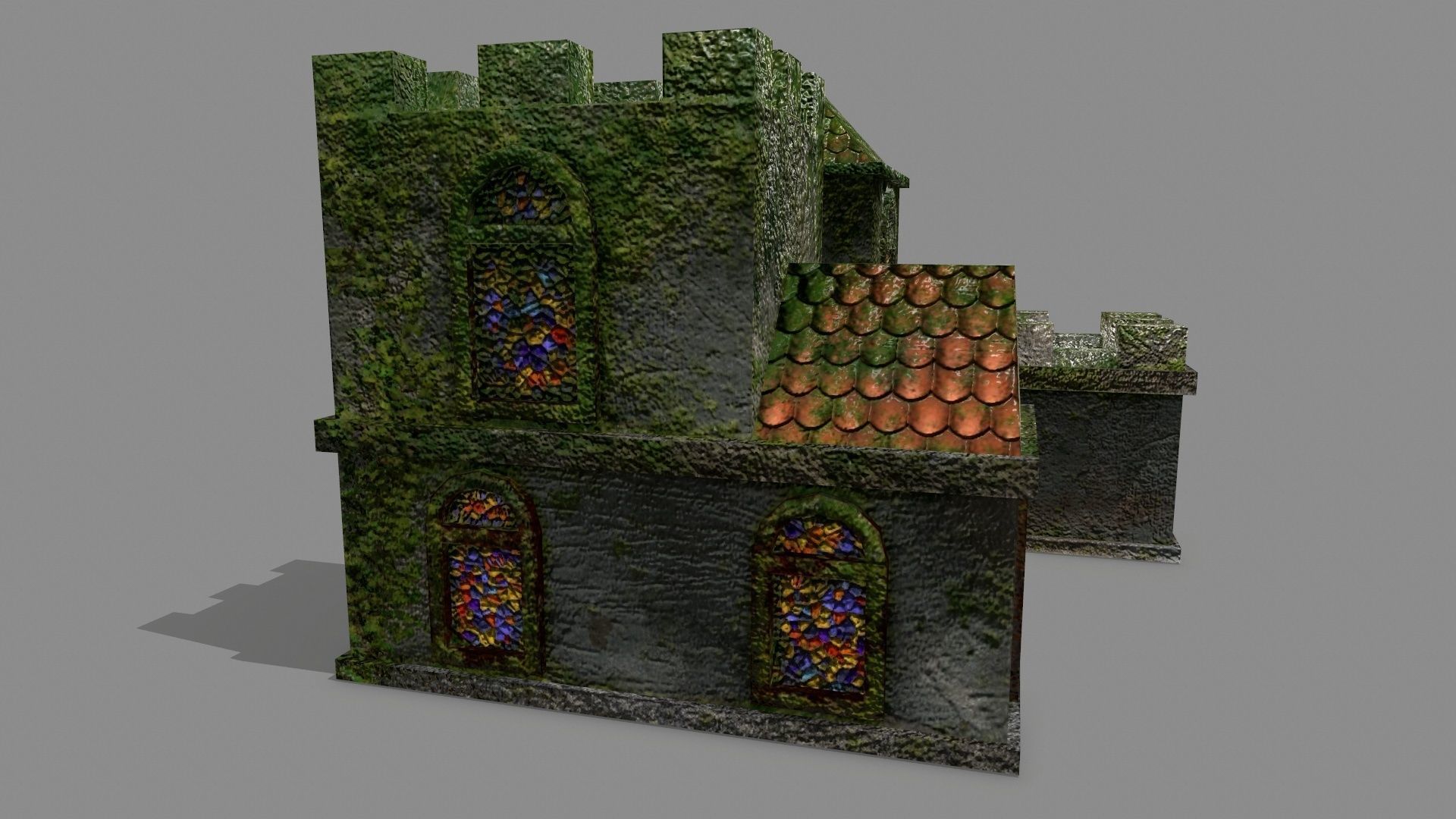 Castle with ivy Low-poly 3D model_4