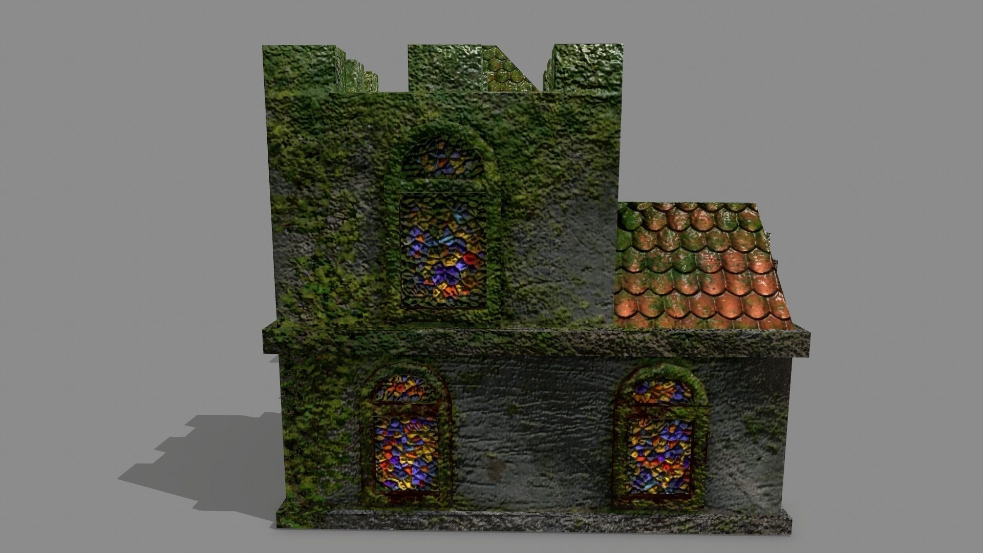 Castle with ivy Low-poly 3D model_5