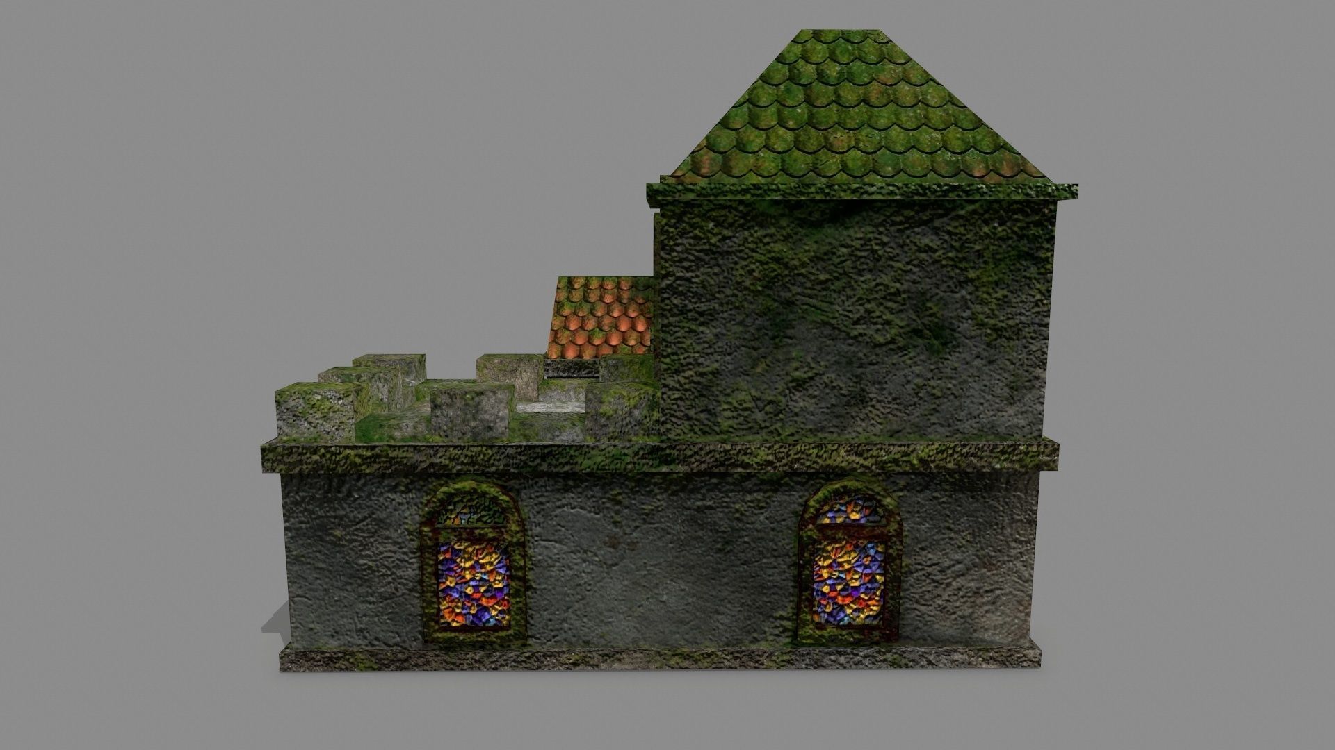 Castle with ivy Low-poly 3D model_10