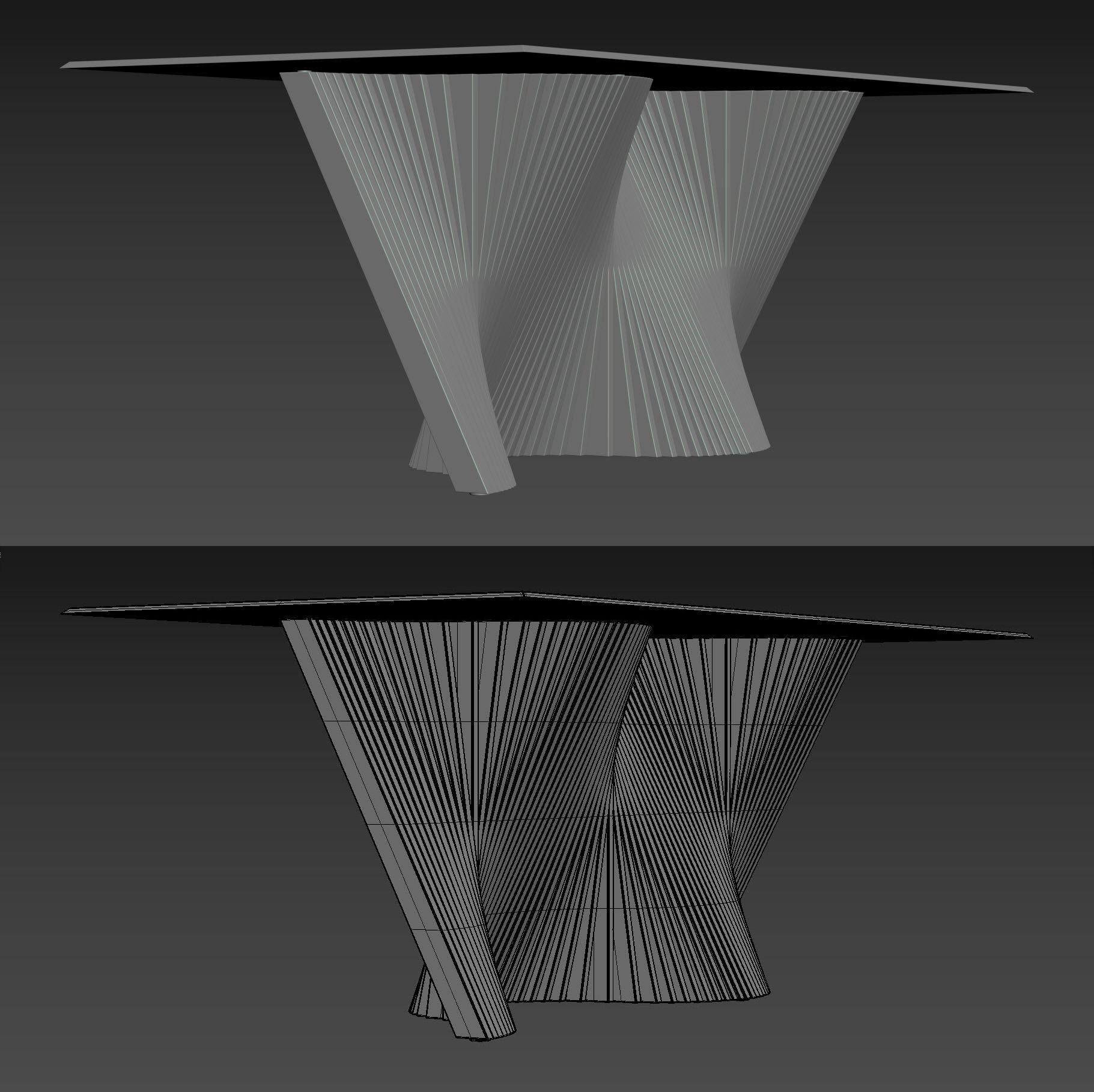 Wave Dining Table 3D model_7